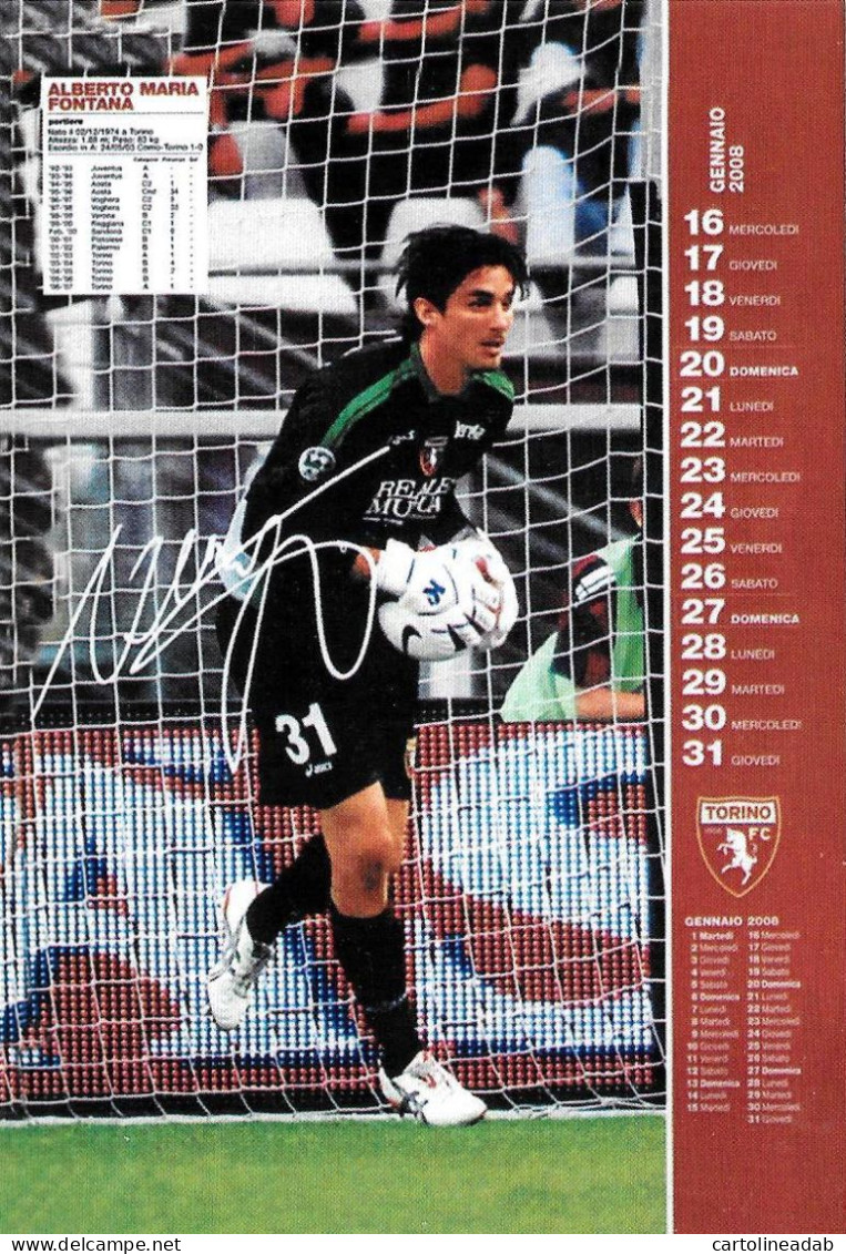 [MD9628] CPM - TORINO CALENDARIO UFFICIALE - GENNAIO 2008 - ALBERTO MARIA FONTANA - PERFETTA - Non Viaggiata - Soccer