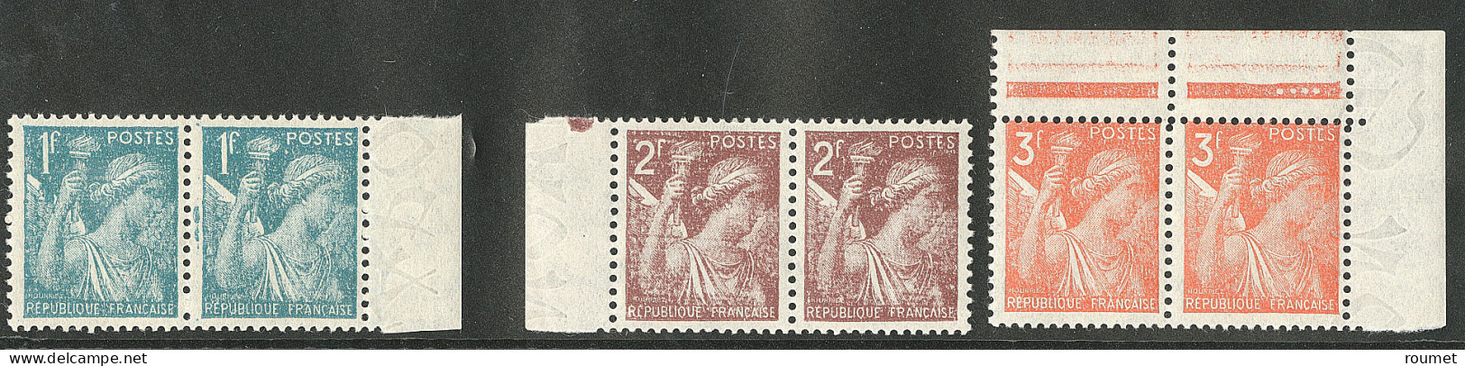 * Papier Filigrané Japon. Nos 650a Paire Bdf, 653a Paire Bdf, 655a** Paire Cdf. - TB - Sonstige & Ohne Zuordnung