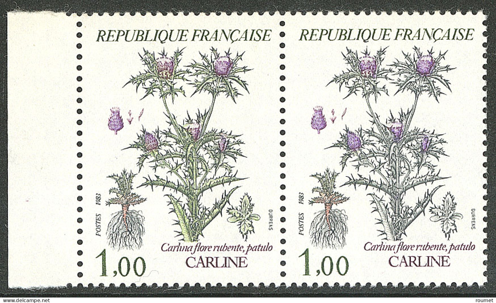 **  Carline, Sans Le Vert. No 2266b, En Paire Bdf Avec Normal. - TB - Altri & Non Classificati