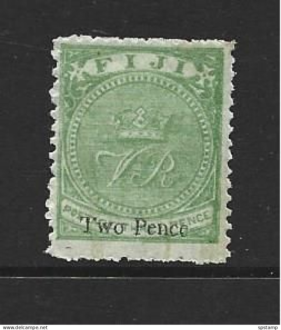 Fiji 1878 - 1890 2d Surcharge On 3d Green VR & Crown Mint - Fidschi-Inseln (...-1970)