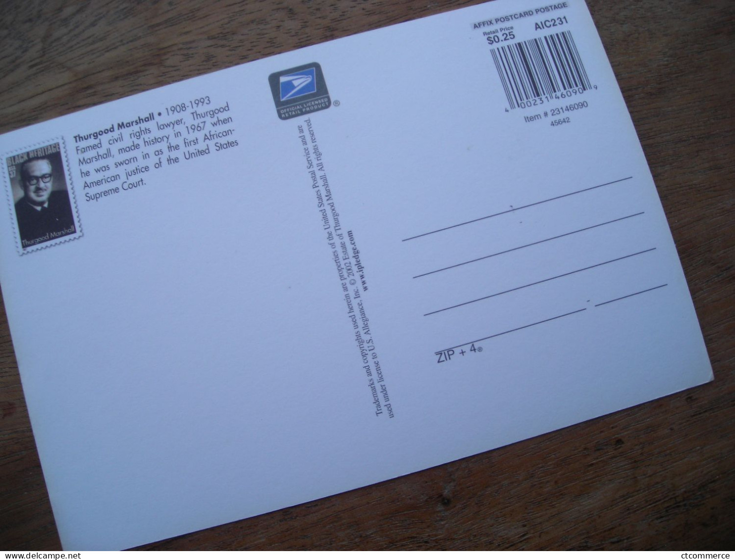 2002 Thugood Marshall Civil Rights Lawer 1st African-American Justice US Supreme Court Cour Suprême Américaine - Postzegels (afbeeldingen)