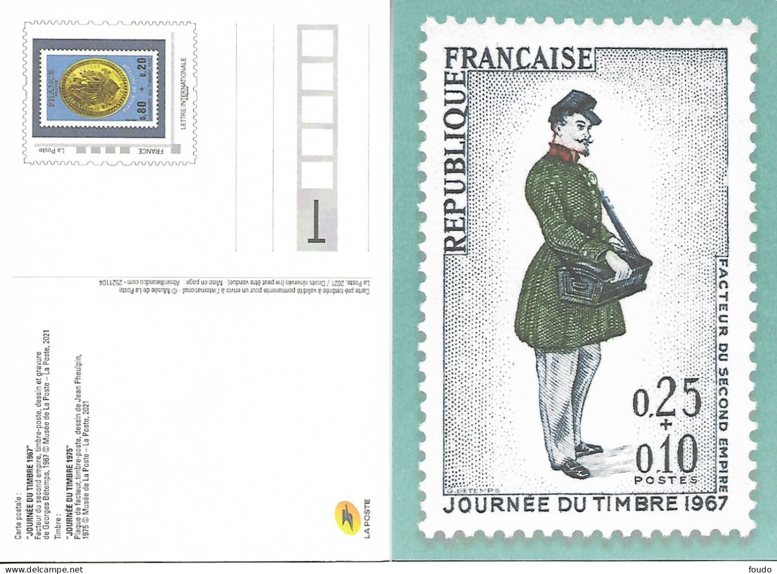 FRANCE ENTIER POSTAL Journée Du Timbre 1967-1975 INTERNATIONALE** - Letter Cards