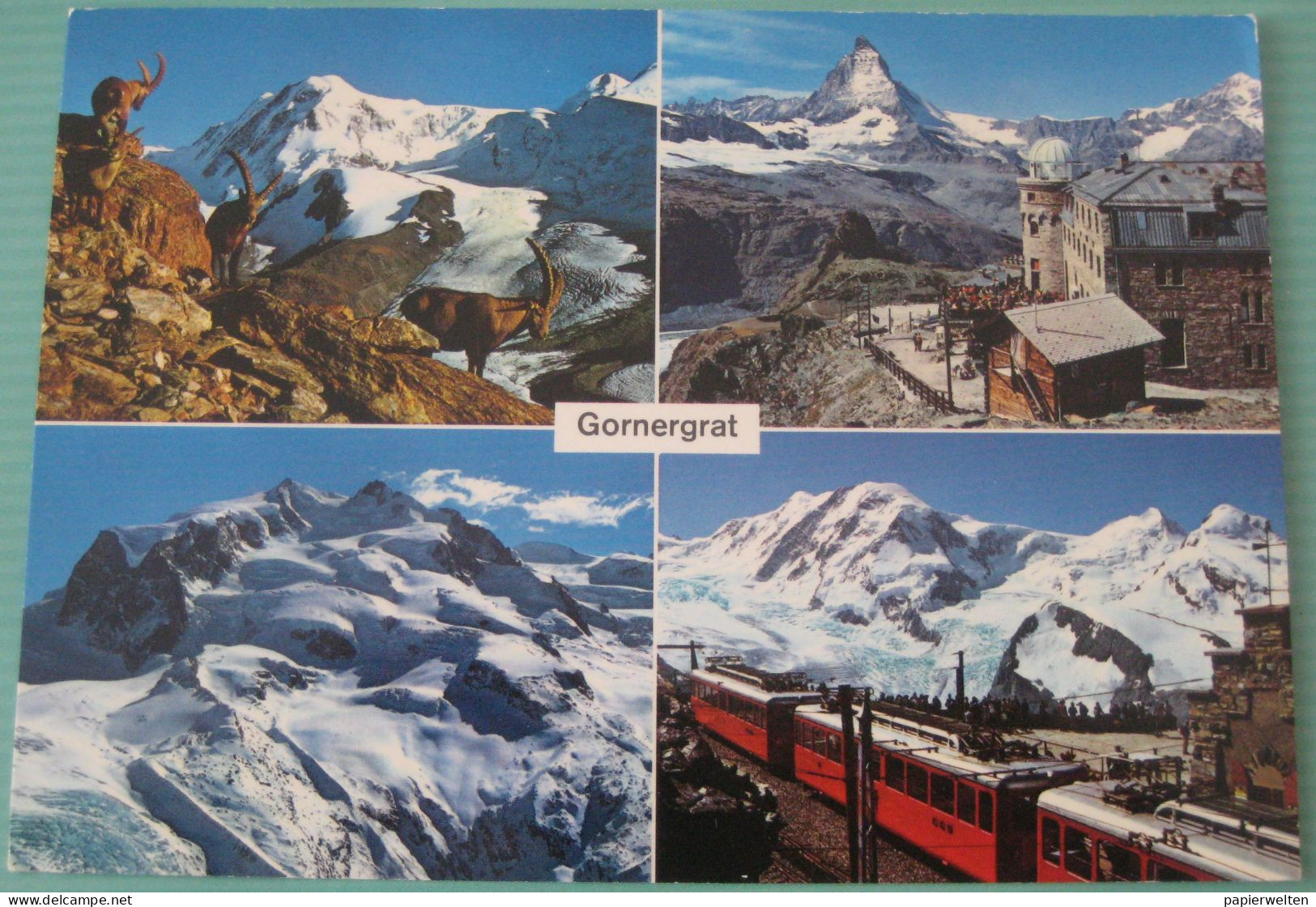 Zermatt (VS) -  Mehrbildkarte "Gornergrat" / Bergbahn, Steinbock, Hotel Gornergrat, Monte Rosa - Zermatt