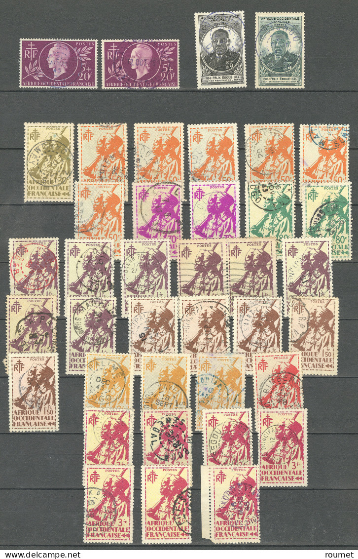 Collection. 1944-1958 (Poste, PA, BF), Obl Choisies Couvrant La Majorité Du Territoire, Bel Ensemble. - TB - Altri & Non Classificati