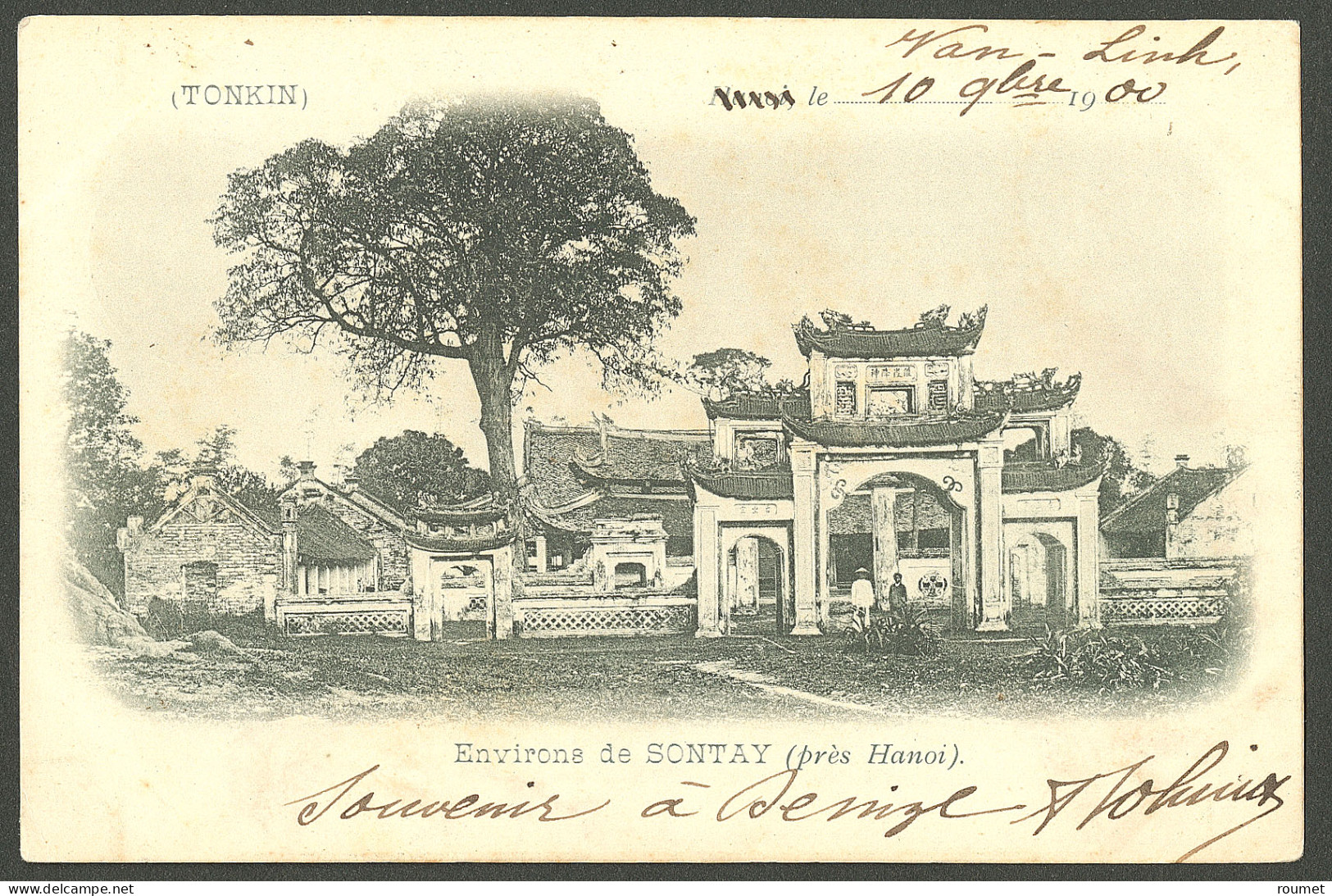 Lettre Cad "Vanlinh/Tonkin" Nov 1900 Sur CP En FM Pour La France Avec Mention "Corps D'occupation Du Tonking". - TB - Autres & Non Classés