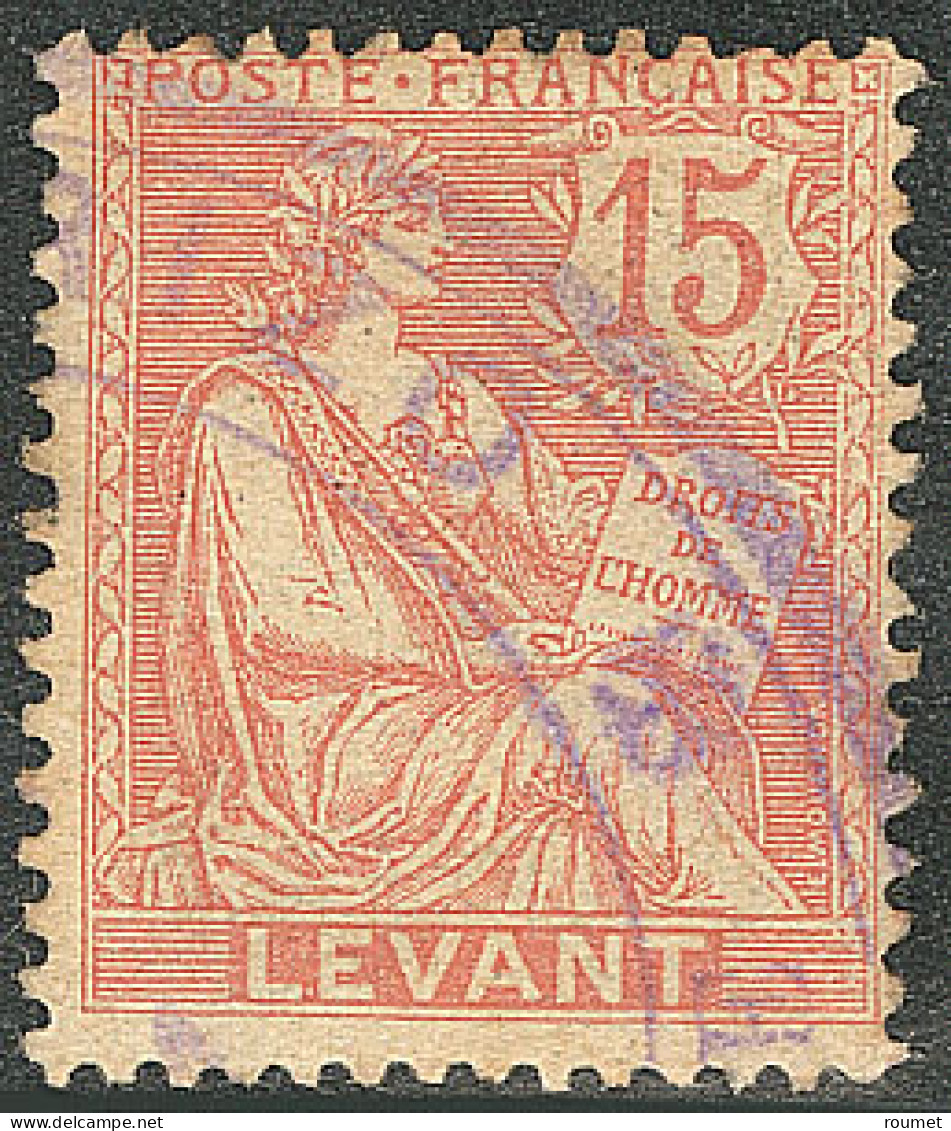 Levant No 15, Obl Grand Cachet Violet. - TB - Autres & Non Classés