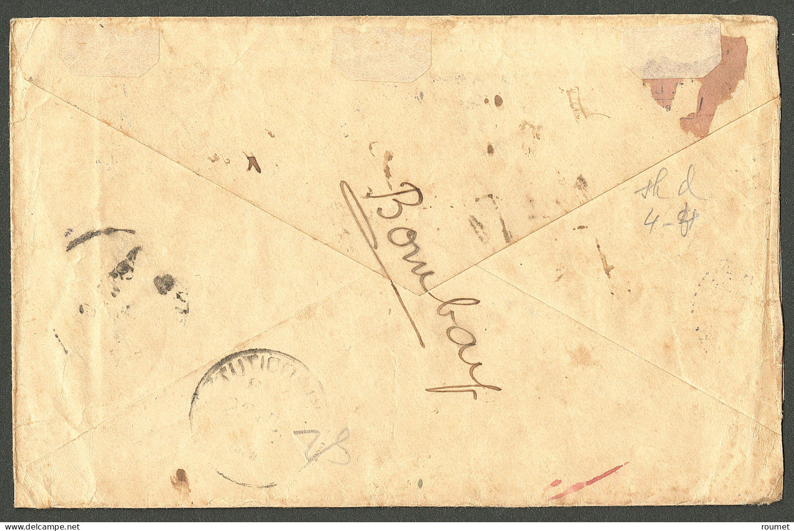 Lettre Cad "Canton-Chine" Juin 1907 Sur N°66 Paire + 67 Paire, Sur Enveloppe Recomm. Pour L'Inde (Bombay). - TB - Altri & Non Classificati