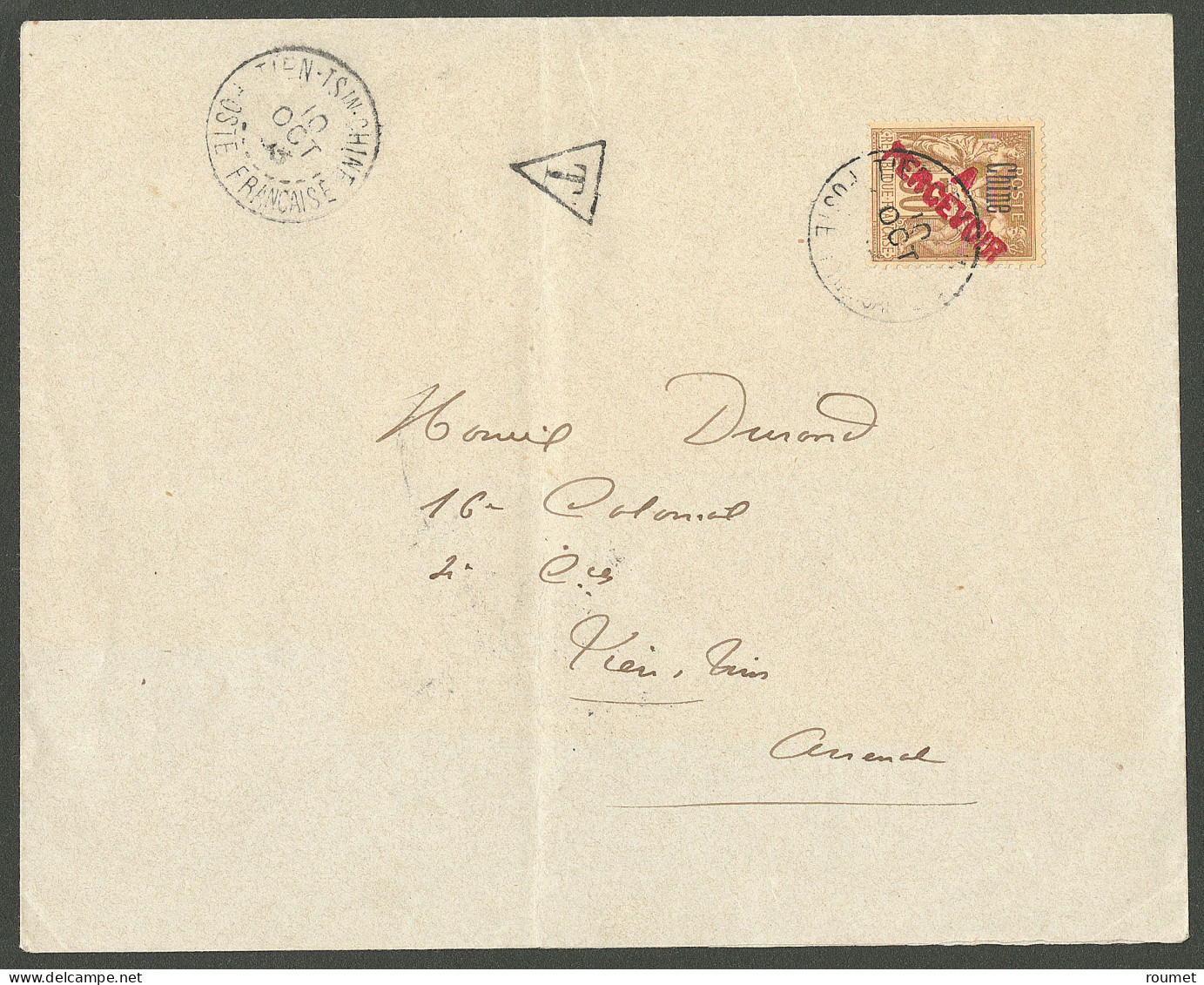 Lettre Taxe. No 16 Obl Cad "Tien-tsin Chine" Oct 1903 Sur Enveloppe Locale. - TB. - R - Other & Unclassified