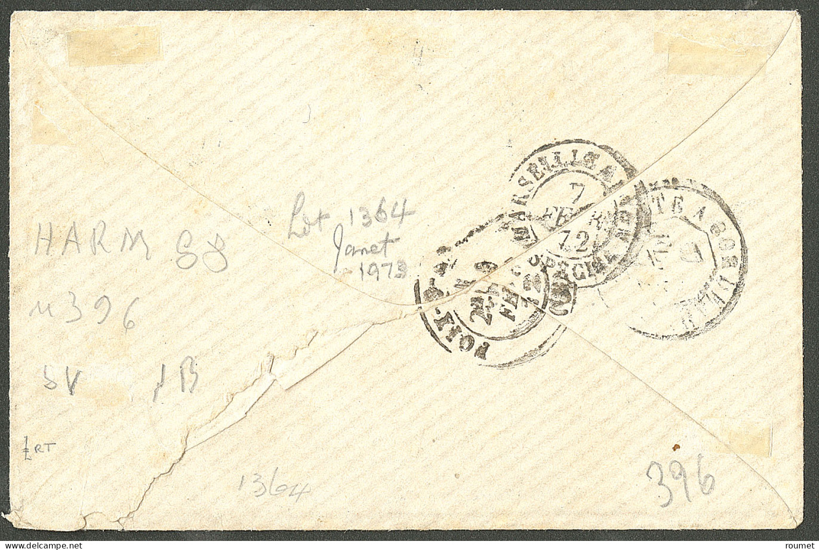 Lettre Losange "CCH" Sur CG 2 + 4. Cad Octog. "Corr. D'Armées/Saigon" Sur Enveloppe Pour Foix, 1872. - TB - Altri & Non Classificati