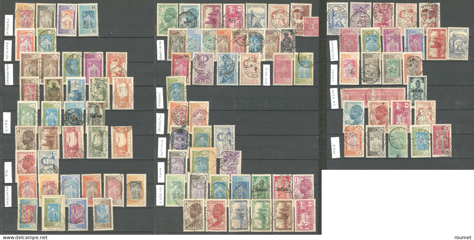 Collection. 1913-1942 (Poste), Entre Les N°41 Et 156, Obl Choisies De Petits Bureaux Entre Abengourou Et Yako, + Paquebo - Andere & Zonder Classificatie