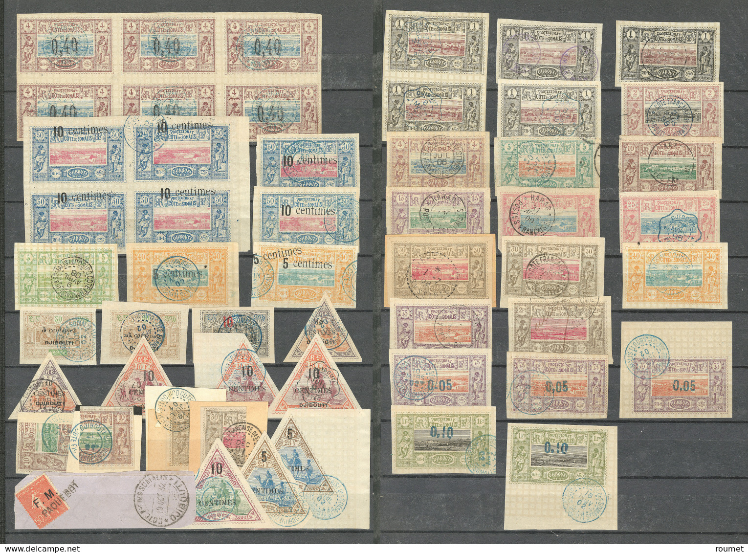 Collection. 1894-1902, Obl Choisies Dont Harar, Doubles Et Coupés Sur Fragments. - TB - Other & Unclassified