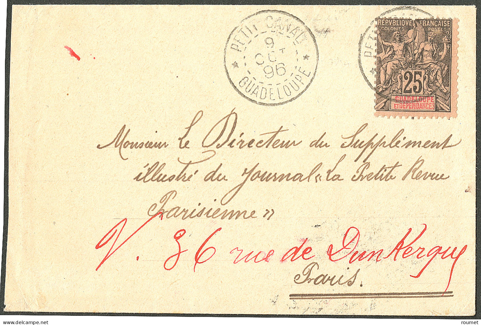 Lettre Cad "Petit Canal/Guadeloupe" Oct 96 Sur N°34, Sur Enveloppe Pour Paris, 1896. - TB. - R - Andere & Zonder Classificatie