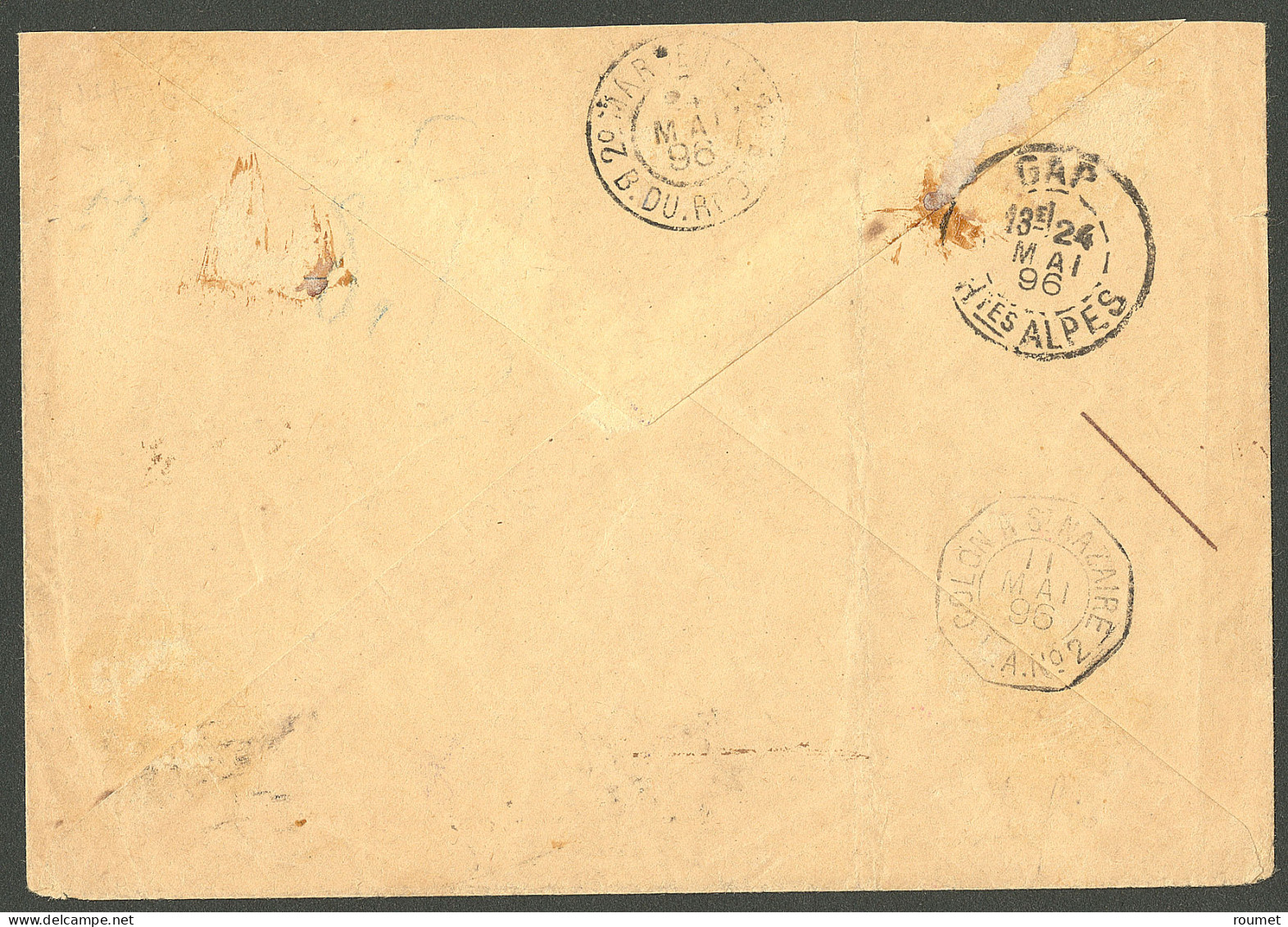 Lettre Cad "Cayenne/Guyane". Nos 15 + 27 Sur Enveloppe Recommandée Pour Gap, 1896. - TB. - R - Sonstige & Ohne Zuordnung