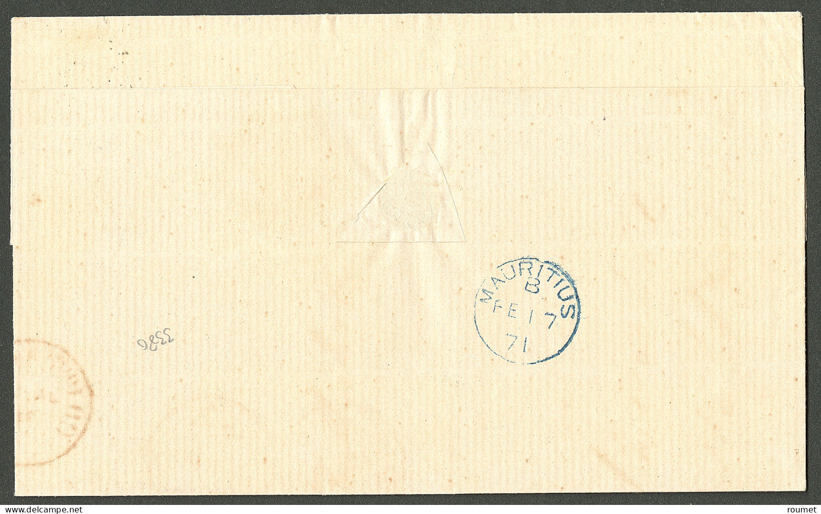 Lettre Losange Sur CG 6. Cad "Inde/Pondichéry" Sur Lettre Avec Texte Pour Port Louis, Ile Maurice, 1871. - TB. - R. - Other & Unclassified
