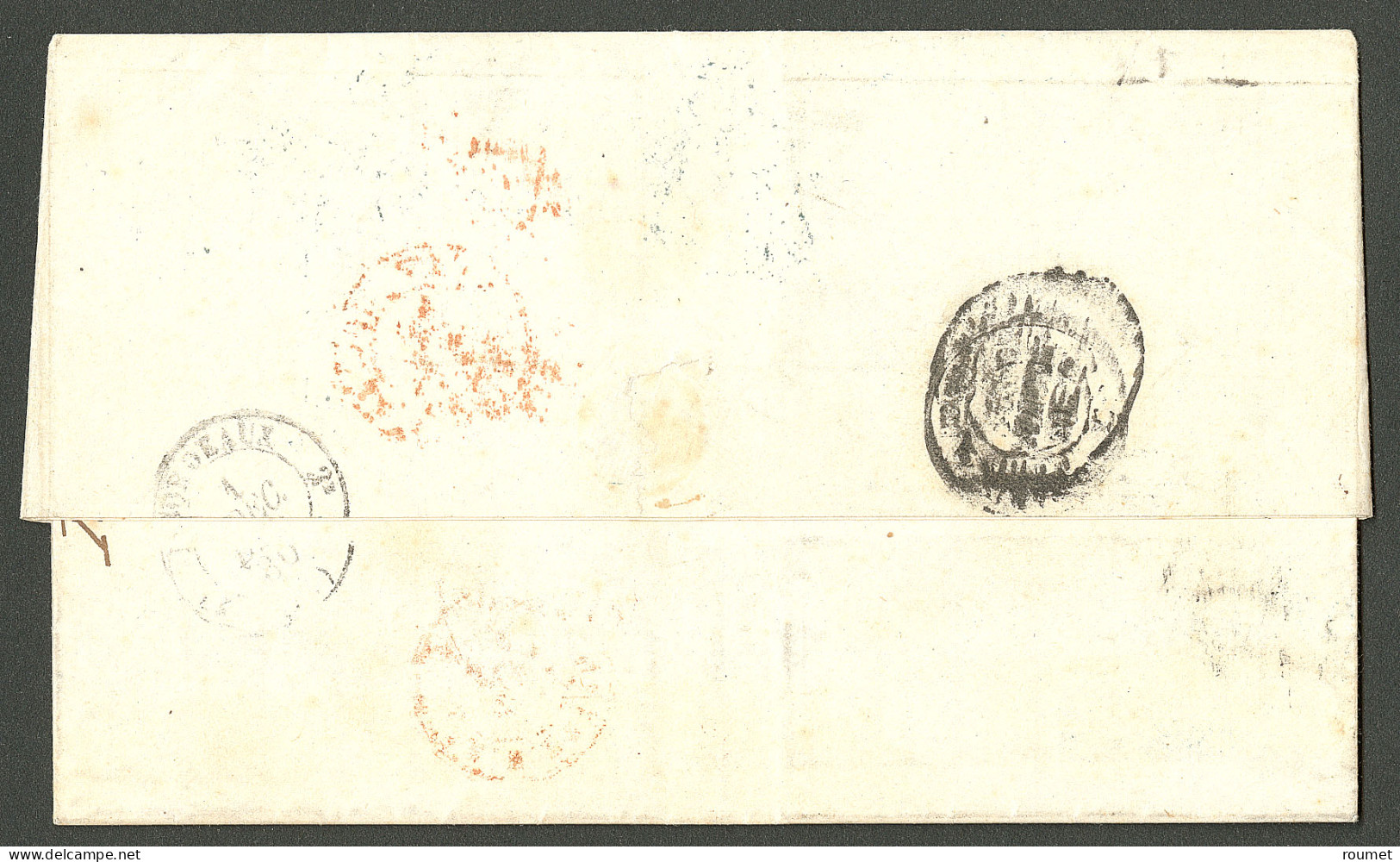 Lettre Cad Bleu "Inde/Pondichéry". CG 18 + 33 Sur Enveloppe Pour Bordeaux, 1880. - TB - R - Otros & Sin Clasificación