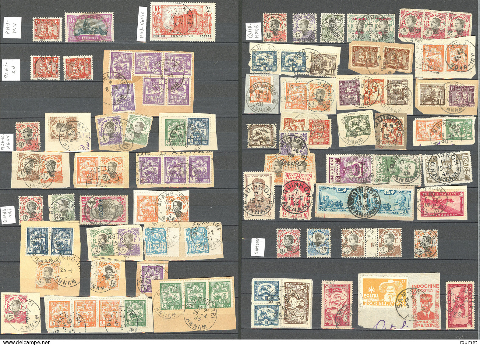 Collection. 1907-1944 (Poste, PA, Taxe), Obl Choisies De Petits Bureaux Entre Badon Et Vinh. - TB - Other & Unclassified