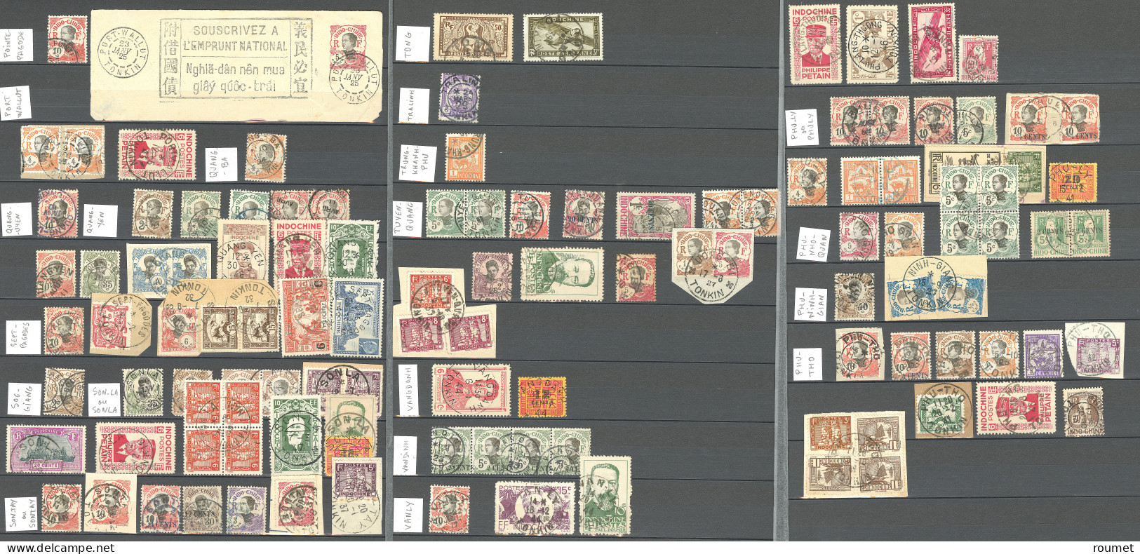 Collection. 1907-1945 (Poste, PA, Taxe), Obl Choisies De Petits Bureaux Du Tonkin Entre Backan Et Yen-Minh. - TB Ou B - Other & Unclassified