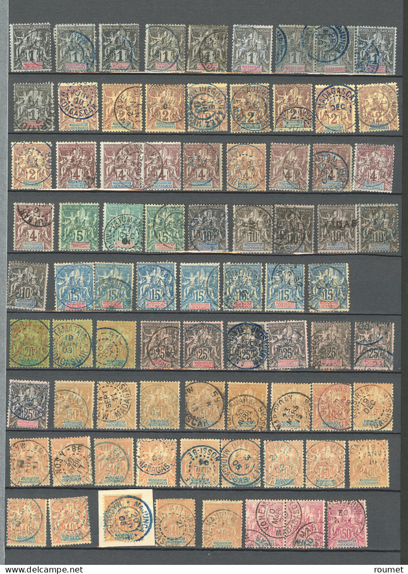 Collection. 1896-1900 (Poste), Entre Les N°28 Et 47, Obl Choisies Dont Helville, Majunga, Vatomandry, Etc. - TB - Other & Unclassified
