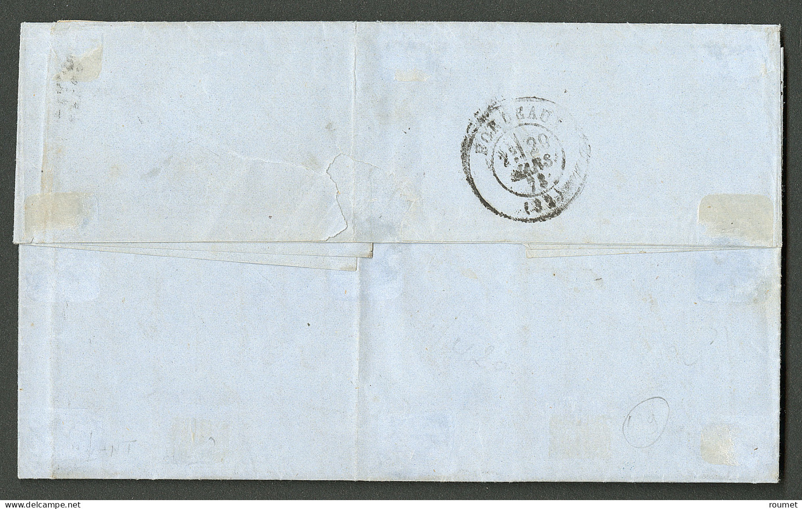 Lettre Losange Ancre Et Cad Octog. "Col. Fr./Paq. Fr. E N°1". CG 4 + 9 Sur Lettre De St Pierre Pour La France, 1873. - T - Andere & Zonder Classificatie