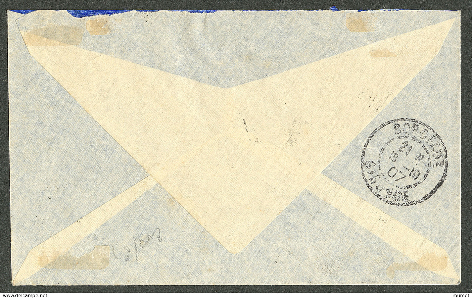 Lettre Cad "Port Etienne" Oct 1907 Sur N°5 + 6 (coupé En Diagonal), Sur Enveloppe Pour - TB - Autres & Non Classés