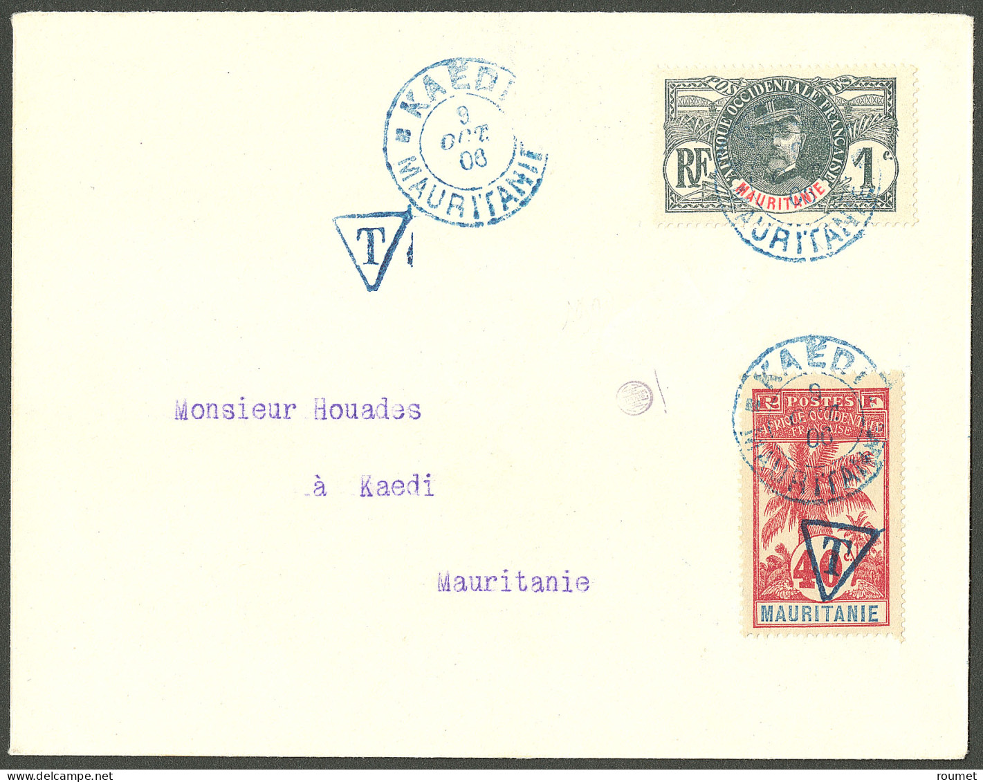 Lettre Taxe. Cad Bleu "Kaedi", Sur N°1 + Taxe 6 Sur Enveloppe, 1906. - TB. - R - Andere & Zonder Classificatie