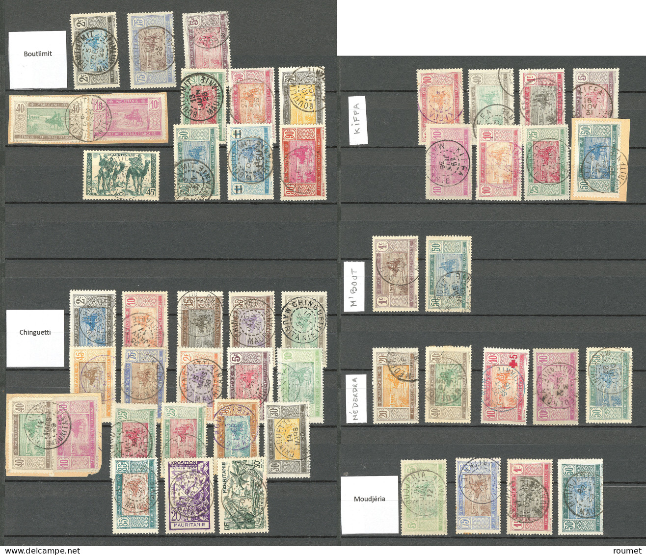 Collection. 1913-1944 (Poste, Etc.), Obl Choisies De Petits Bureaux Entre Akjoujt Et Tidjikja. - TB - Autres & Non Classés