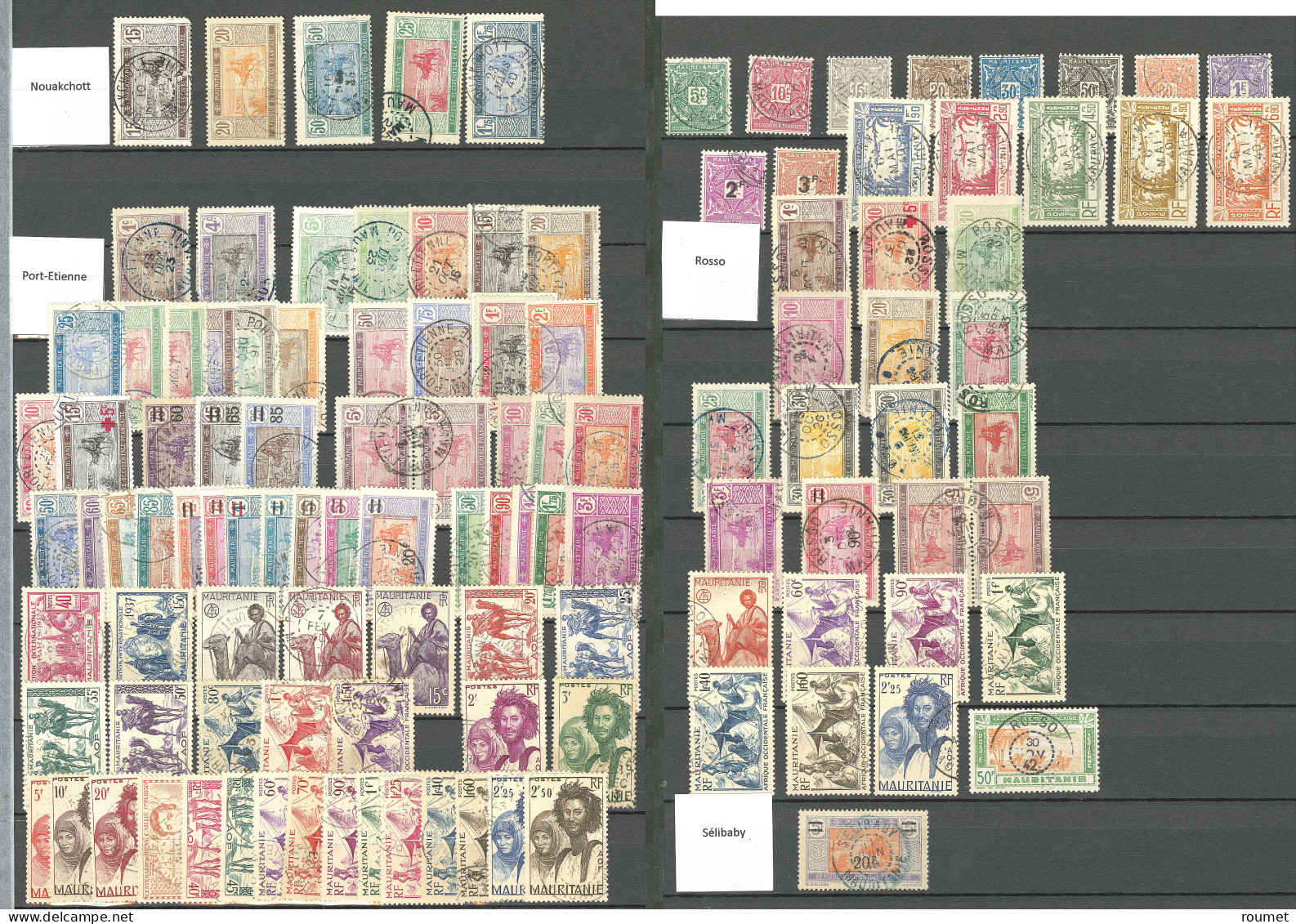 Collection. 1913-1944 (Poste, Etc.), Obl Choisies De Petits Bureaux Entre Akjoujt Et Tidjikja. - TB - Sonstige & Ohne Zuordnung