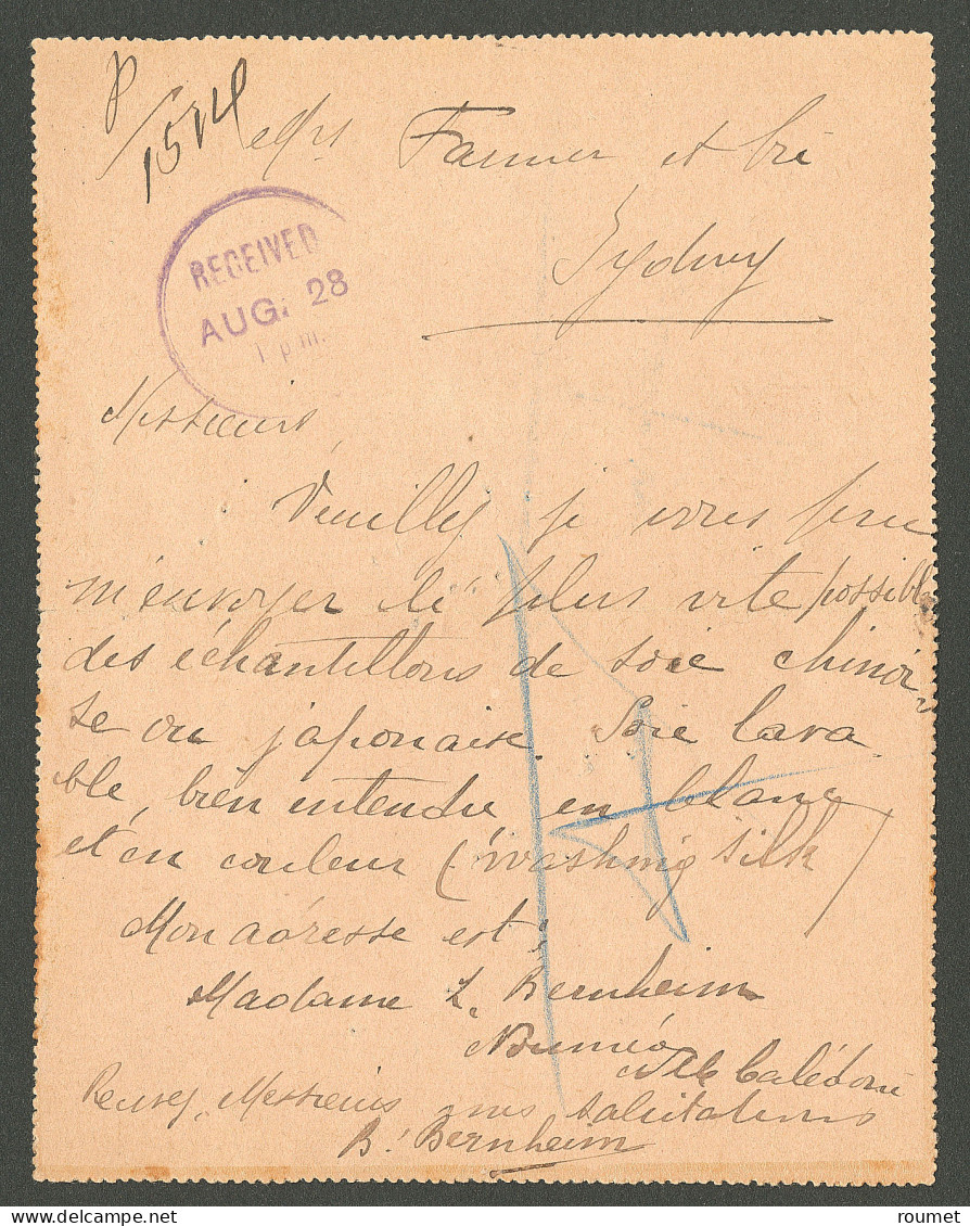Lettre Cad Bleu "Nlle Calédonie/Nepoui". Entier 25c Pour Sydney, 1900. - TB - Otros & Sin Clasificación