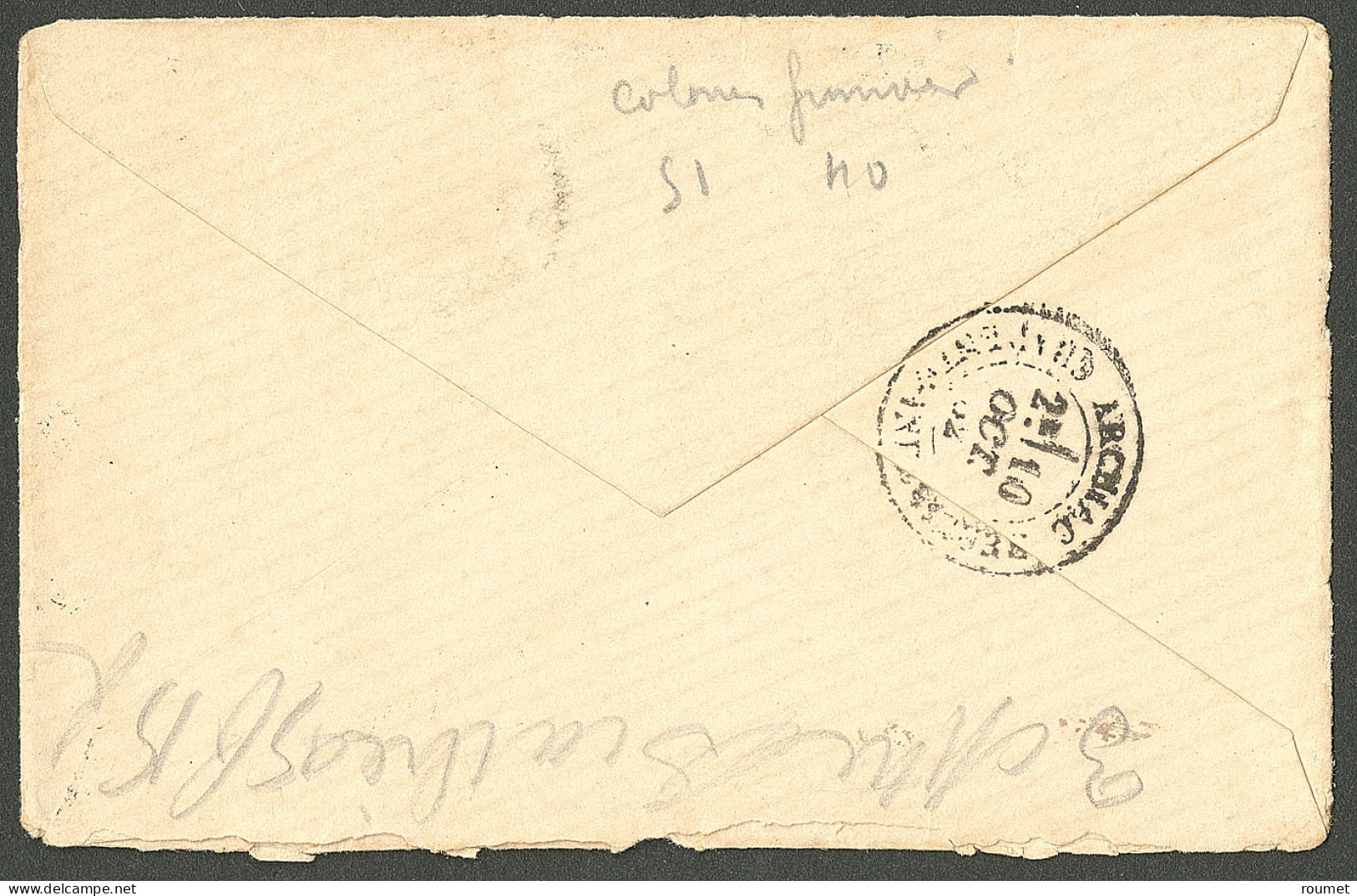 Lettre Cad "Nlle Caledonie/Noumea". CG Nos 40 + 51 Sur Enveloppe Pour Archiac, 1882. TB. - R. - Other & Unclassified
