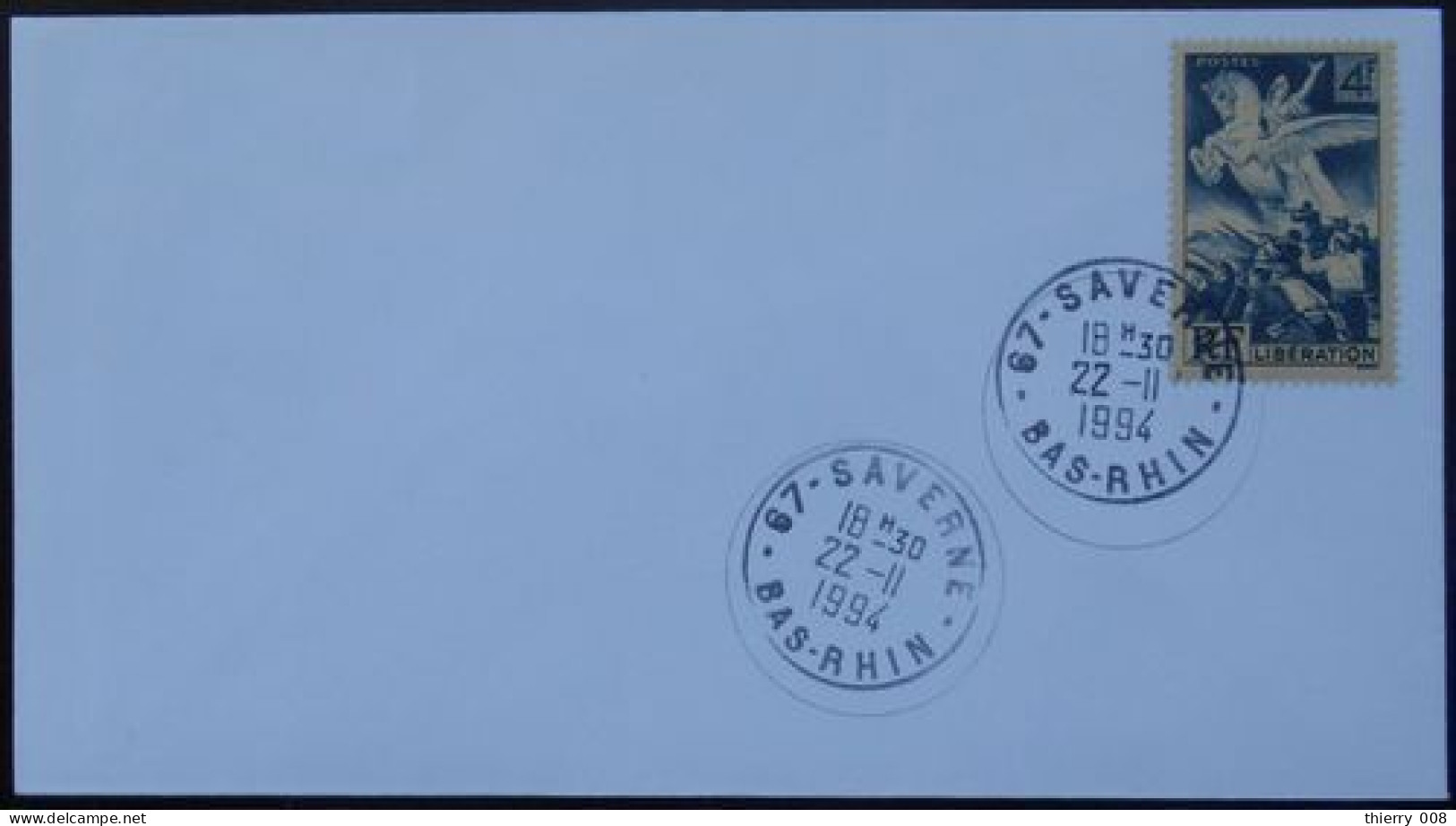 S009 Cachet Temporaire Saverne 67 Bas Rhin Anniversaire De La Libération 22 Novembre 1994 - Manual Postmarks