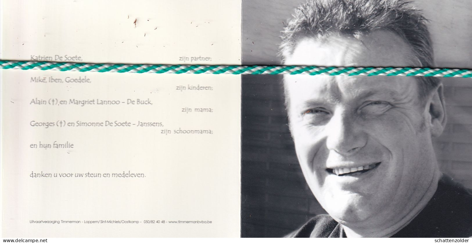 Marnix Lannoo-De Soete, Zwevzele 1961, Oostkamp 2010. Foto - Obituary Notices