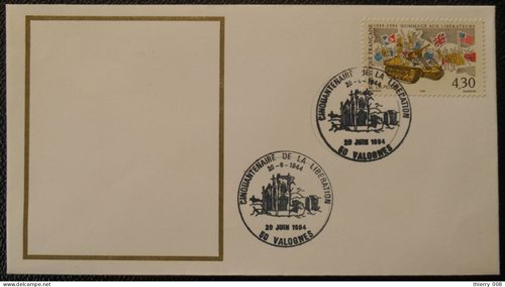 V02 Cachet Temporaire Valognes 50 Manche Cinquantenaire De La Libération 20 Juin 1994 - Commemorative Postmarks