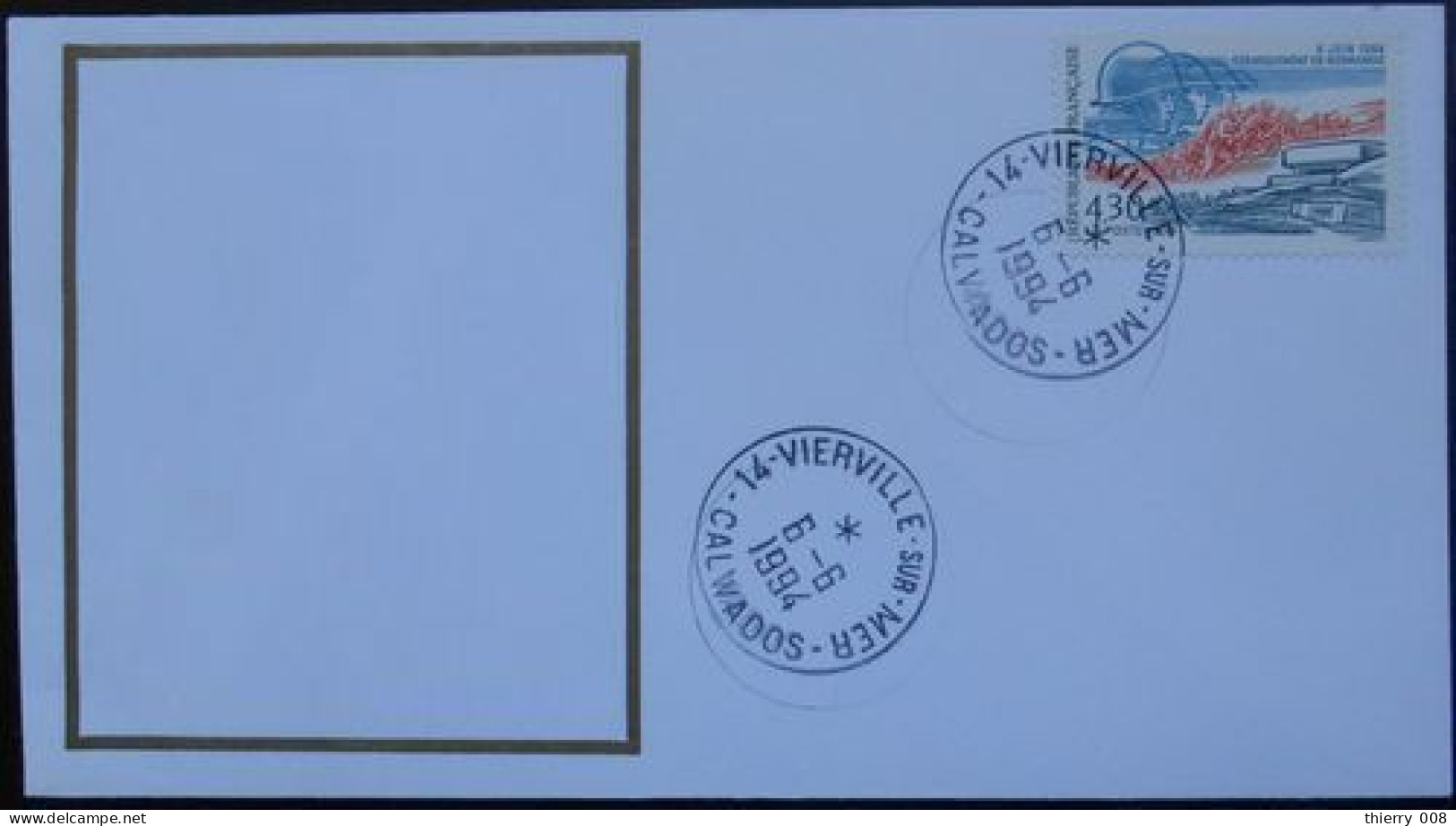 V24 Cachet Temporaire Vierville Sur Mer 14 Calvados Débarquement Libération 6 Juin 1994 - Manual Postmarks