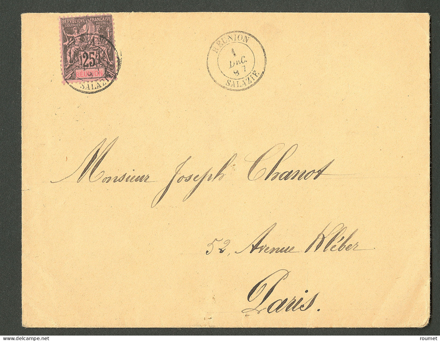 Lettre Cad "Réunion/Salazie". No 39 Sur Enveloppe Pour Paris, 1897. - TB. - Autres & Non Classés