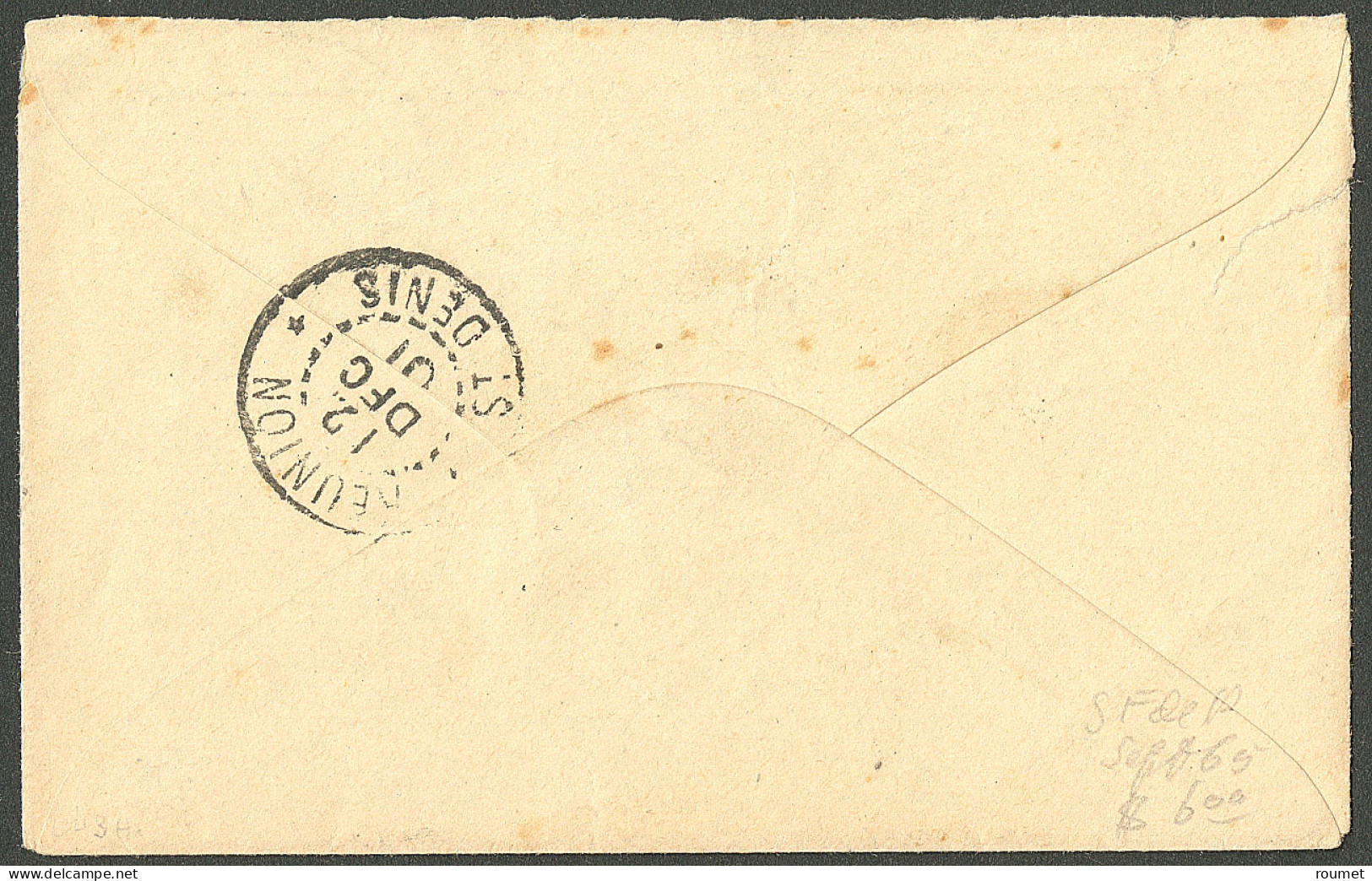 Lettre Cad "Réunion/Sainte Marie" Sur N°52 Bande De Trois, Sur Enveloppe Carte De Visite Pour Saint Denis, 1901. - TB - Other & Unclassified