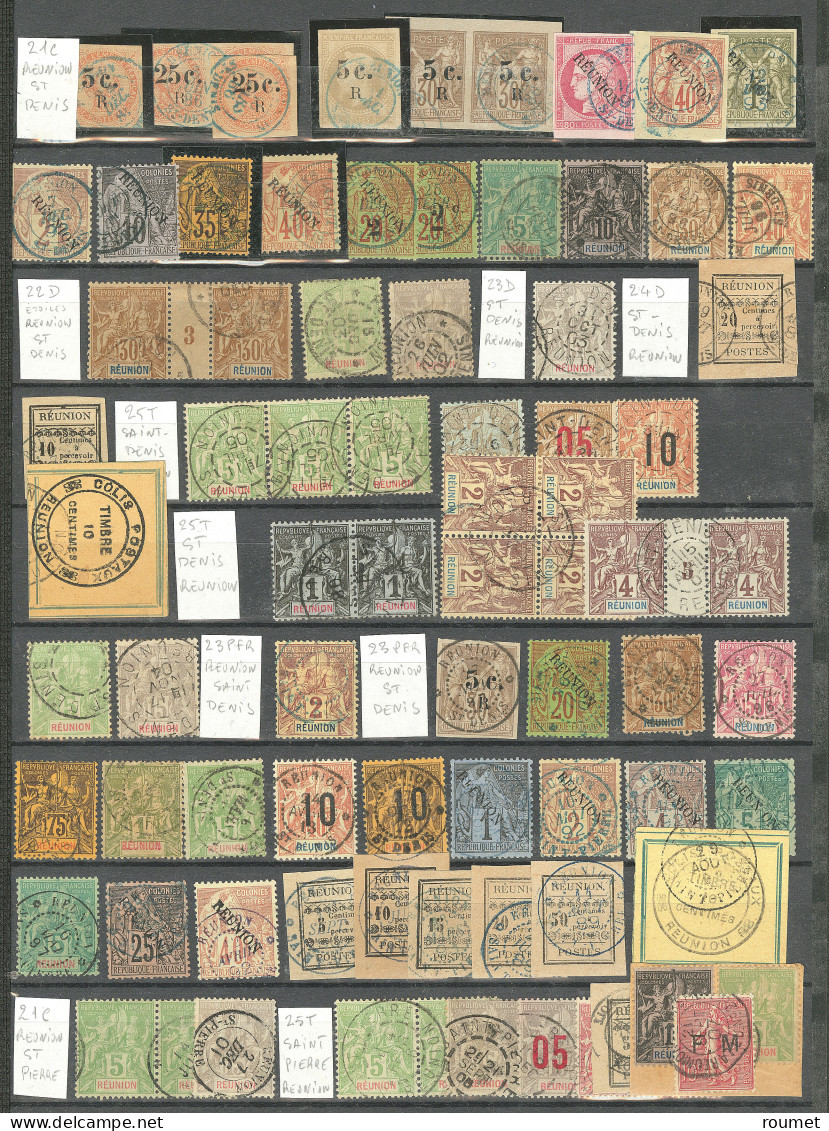 Lot. 1885-1912 (Poste, Taxe, CPx), Obl Choisies De St Denis Et St Pierre Sur Valeurs Moyennes. - TB - Otros & Sin Clasificación