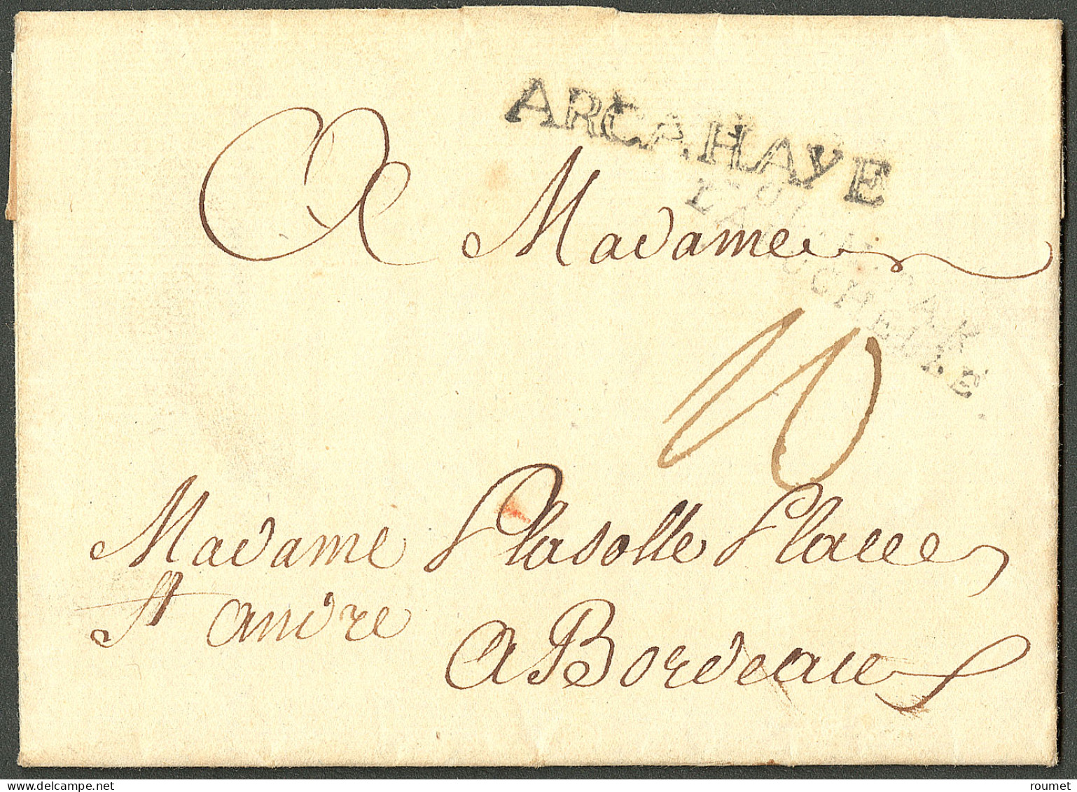 Lettre Arcahaye (Jamet N°1). Lettre Avec Texte Daté Du 21 Mars 1765 Pour Au Recto, Marque D'entrée "Col. N Par/La Rochel - Haití