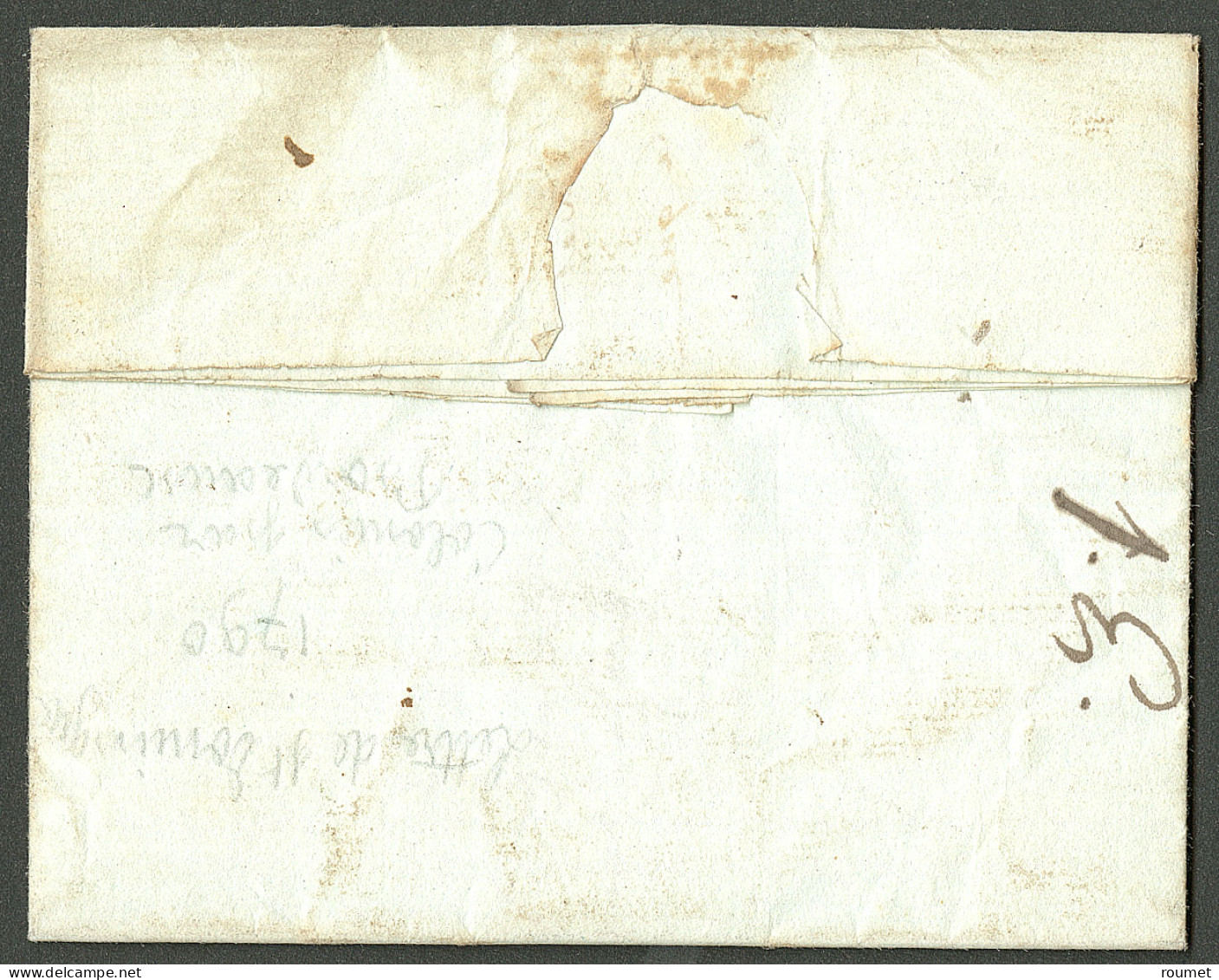 Lettre Mirbalais (Jamet N°3) + "port Payé 9 Juin" (Jamet N°4). Lettre Avec Texte Daté Du 7 Juin 1790 Pour Grenoble. Au R - Haiti