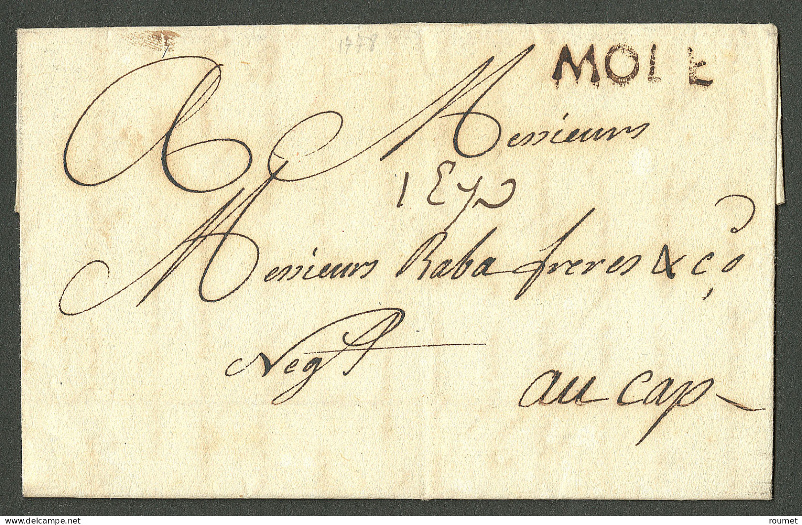 Lettre Mole (Jamet N°1). Lettre Avec Texte Daté Du 29 Septembre 1778 Pour Le Cap. TB. - Haïti