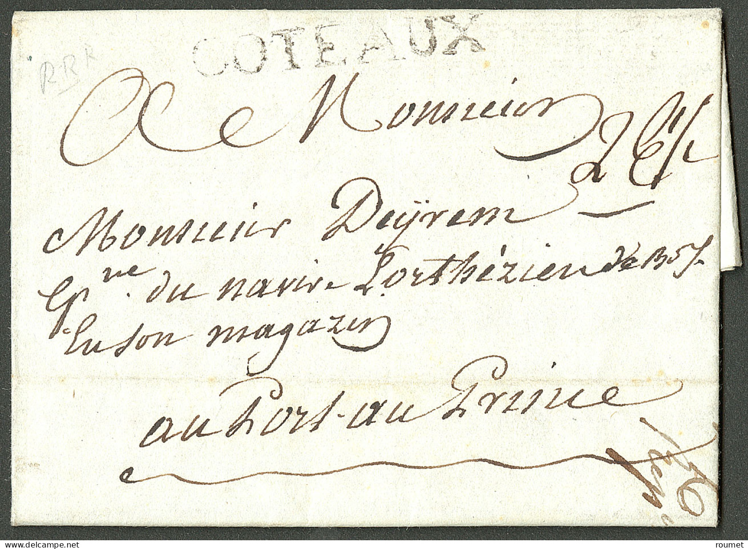 Lettre Coteaux (Jamet N°2). Lettre Avec Texte Datée "Aux Anglais" 1788 Pour Port Au Prince. TB. - R. - Haití