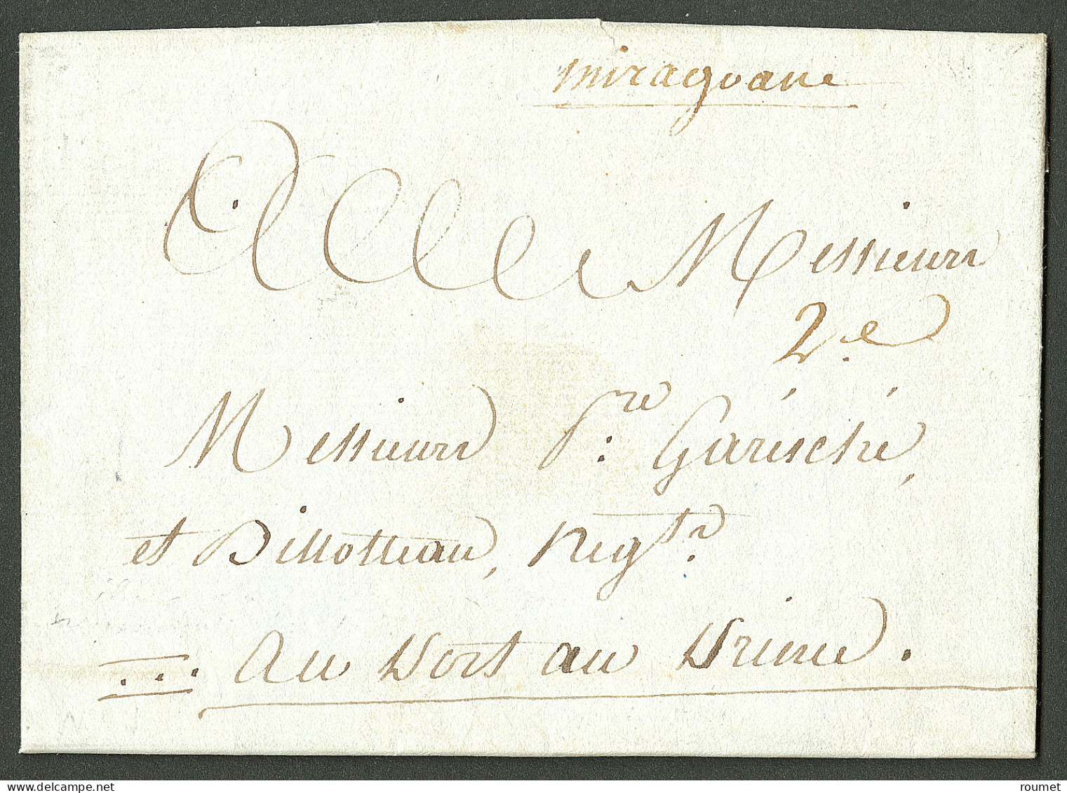 Lettre Miragoane (Jamet N°1). Lettre Avec Texte Daté Au Fond Des Blancs Le 10 Juin 1781 Pour Port Au Prince. TB. - Haïti