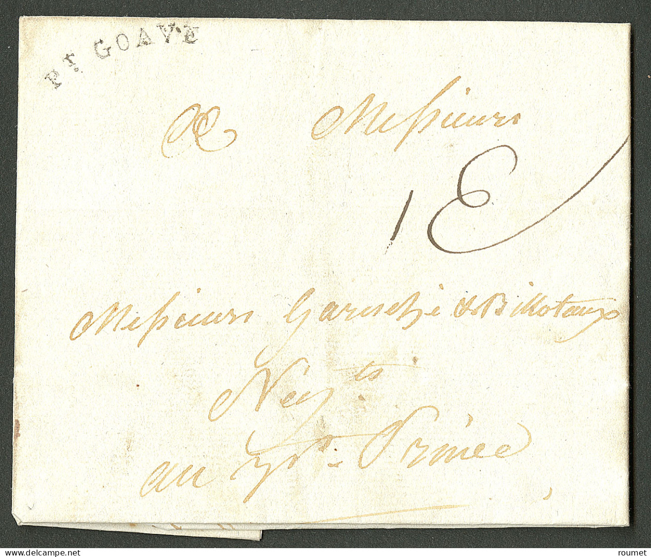 Lettre Pt Gouave (Jamet N°2). Lettre Avec Texte Daté Du 3 Octobre 1781 Pour Port Au Prince. - TB. - Haití