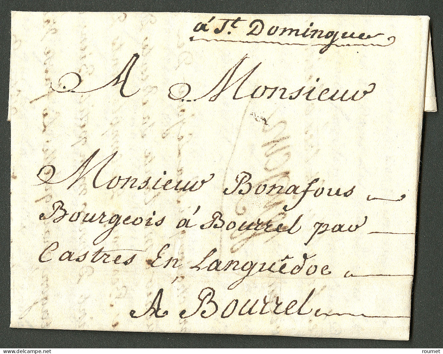 Lettre A St Domingue. Lettre Avec Texte Daté à L'Azyke Quartier D'Aquin Le 20 Mai 1773 Pour Castres. TB. - Haïti