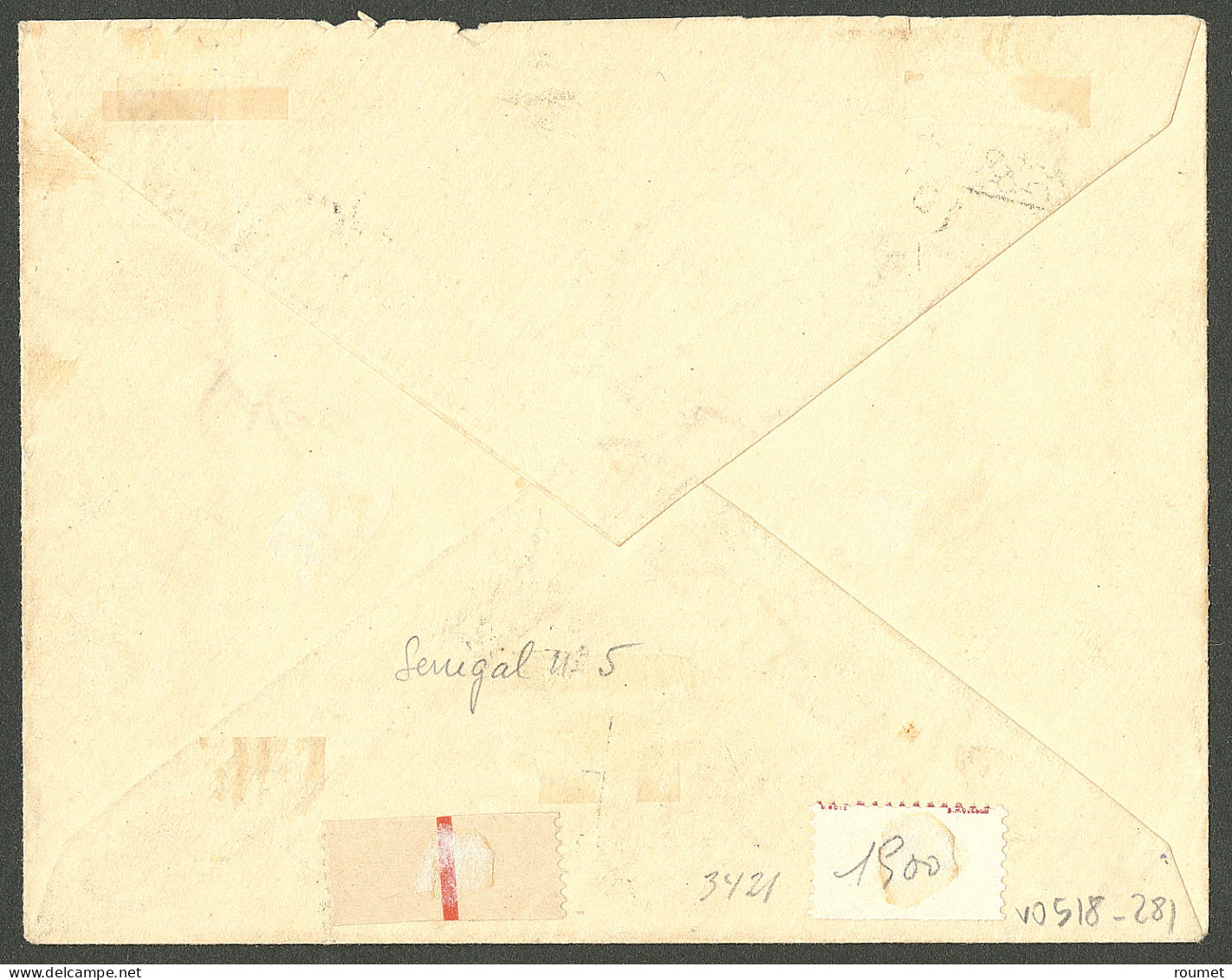 Lettre Cad "Thies/Sénégal". No 5 + CG 52 Sur Enveloppe Recommandée Pour Rufisque, 1887. - TB. - R - Other & Unclassified