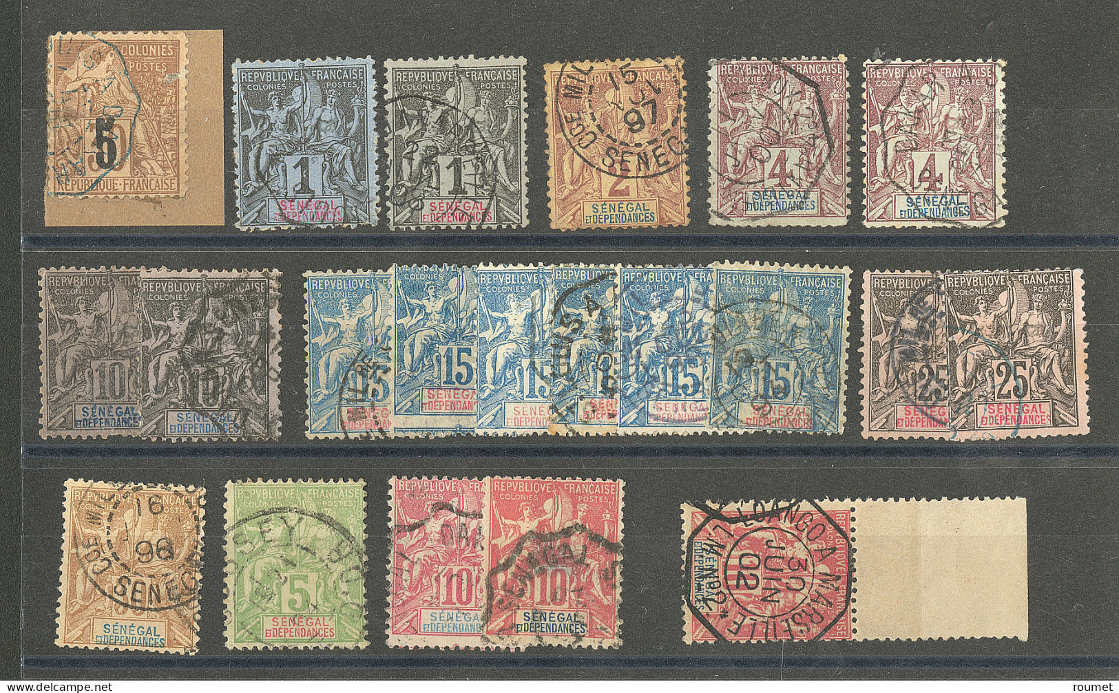 Lot. 1887-1901, Entre Les N°2(pd) Et 22, Obl Choisies Dont Maritimes Et Corr. Militaires. - TB - Altri & Non Classificati