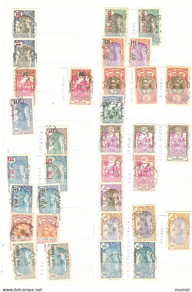 Collection. Océanie 1913-1956 (Poste, PA), Nombreuses Obl Choisies De Petits Bureaux Entre Huahine Et Uturoa . - TB - Andere & Zonder Classificatie