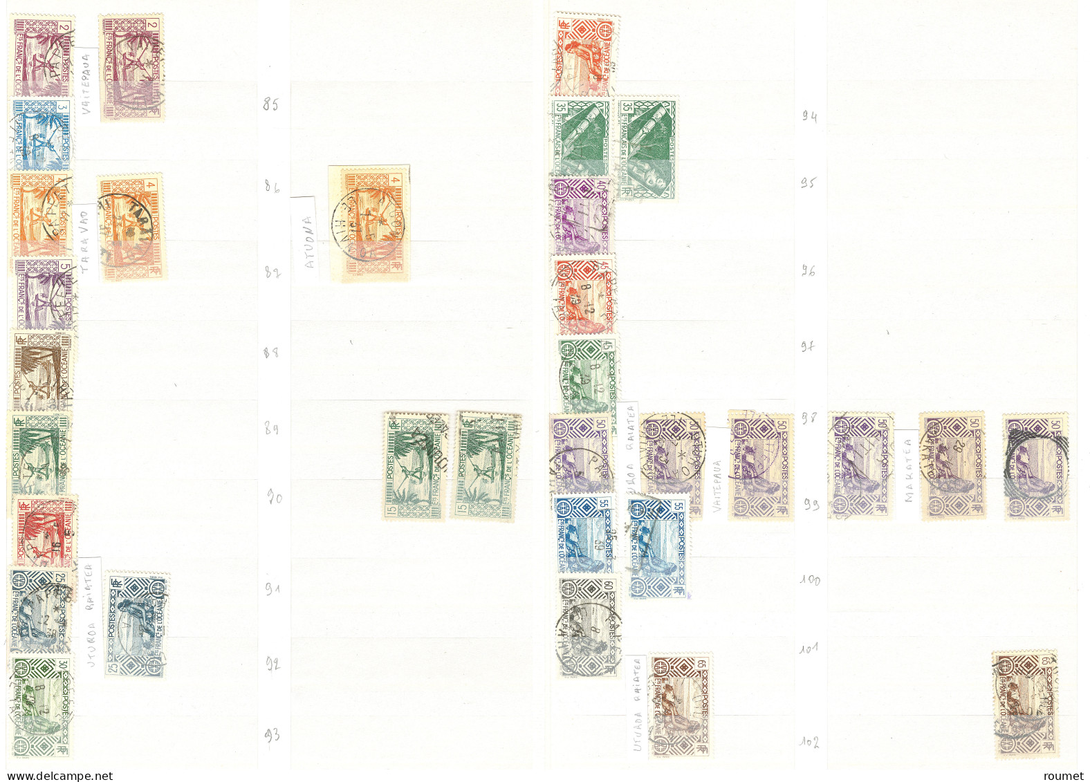 Collection. Océanie 1913-1956 (Poste, PA), Nombreuses Obl Choisies De Petits Bureaux Entre Huahine Et Uturoa . - TB - Sonstige & Ohne Zuordnung