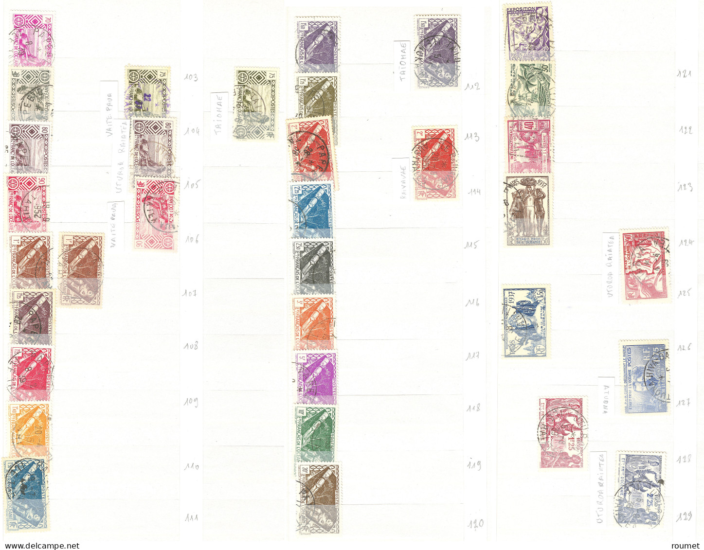 Collection. Océanie 1913-1956 (Poste, PA), Nombreuses Obl Choisies De Petits Bureaux Entre Huahine Et Uturoa . - TB - Autres & Non Classés