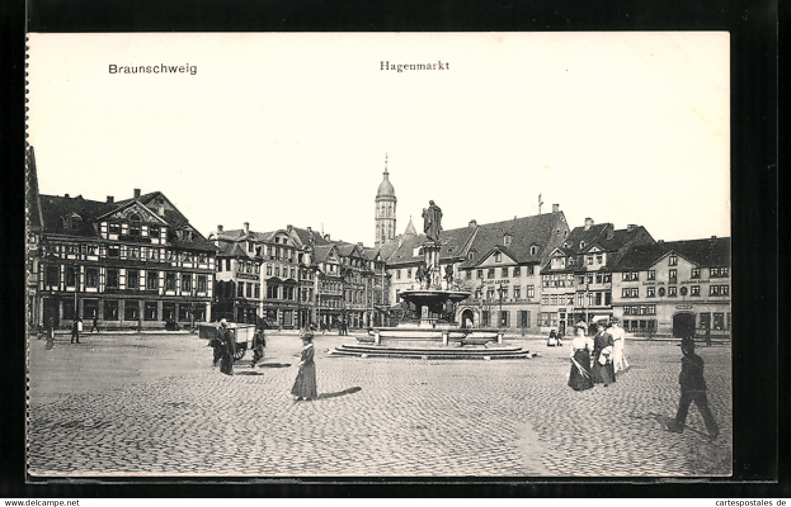 AK Braunschweig, Gasthof Zum Goldenen Löwen, Gasthof Stadt Leipzig, Hagenmarkt  - Braunschweig