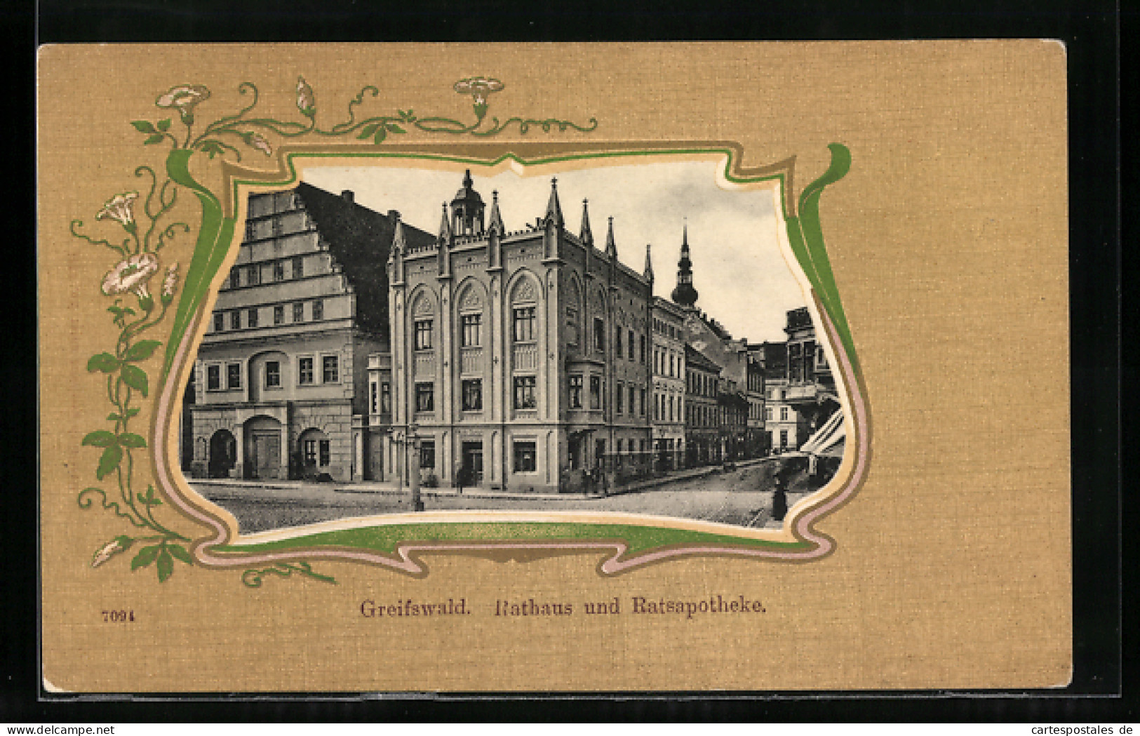 AK Greifswald, Rathaus Und Ratsapotheke, Passepartout  - Greifswald
